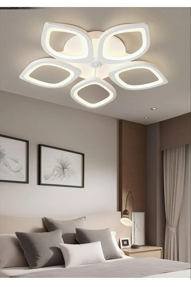 Yonca Plafonyer Lüks Modern 5'li Günışığı Ledli Avize